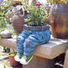 Good-Denim Clothes Pants Resin Flower Pots Creative Jeans Planter Garden Decoration Creative Jeans Shape Resin DIY