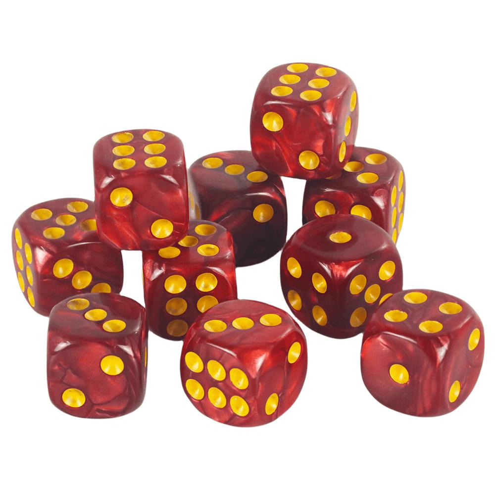 Premium Quality Round Dot D6 Dice Set for Table Board Gaming - 12mm Mixed Color, Pack of 10