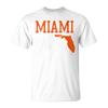 Miami Girl Heart Map Shape Souvenir For Women T-Shirt