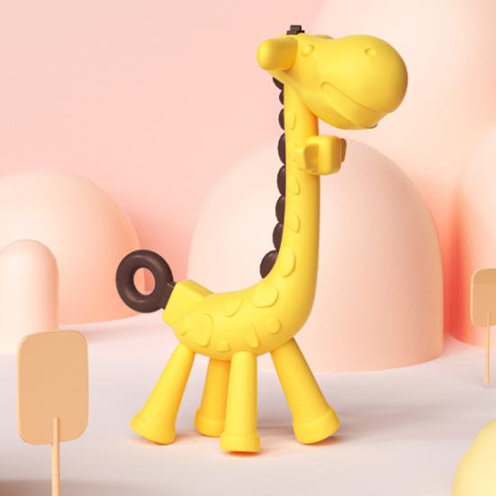 Baby Teether Toy Giraffe Teething for Infants, Food-Grade Silicone Chew Stick Gum Relief, Deciduous Teeth Eruption Relief BPA-Free 0-12