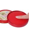 Quick-Drying Round Red Ink Pad - Portable & Fast-Drying Stamp Pad for Office or Finance Use.