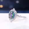 CopperAAA Oval Colorful Cubic Zirconia Wedding Bands Engagement Rings For Women Minimalist Jewelry