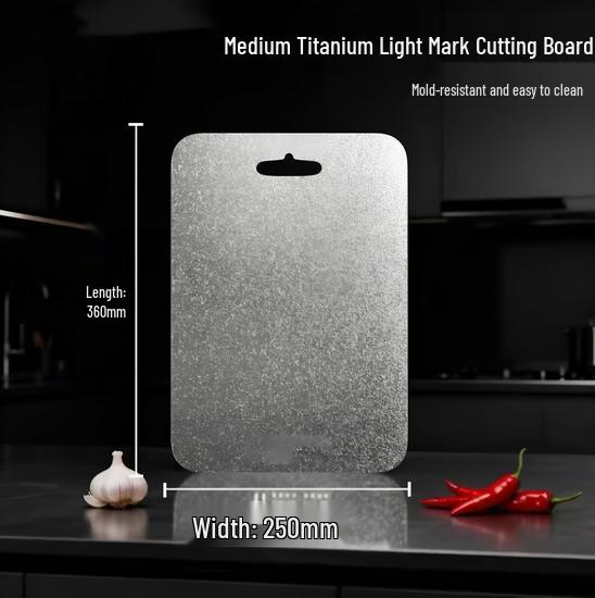 Pure Titanium Double-Sided Antibacterial Chopping Board - Mold Resistant for Kitchen, Fruit, and Vegetable Cutting