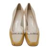 Salvatore Ferragamo Beige Leather And Patent Leather Pumps Beige