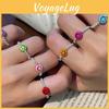 Trendy Korean Colorful Smiley Face Silver Bead Ring For Women Fashion Jewelry