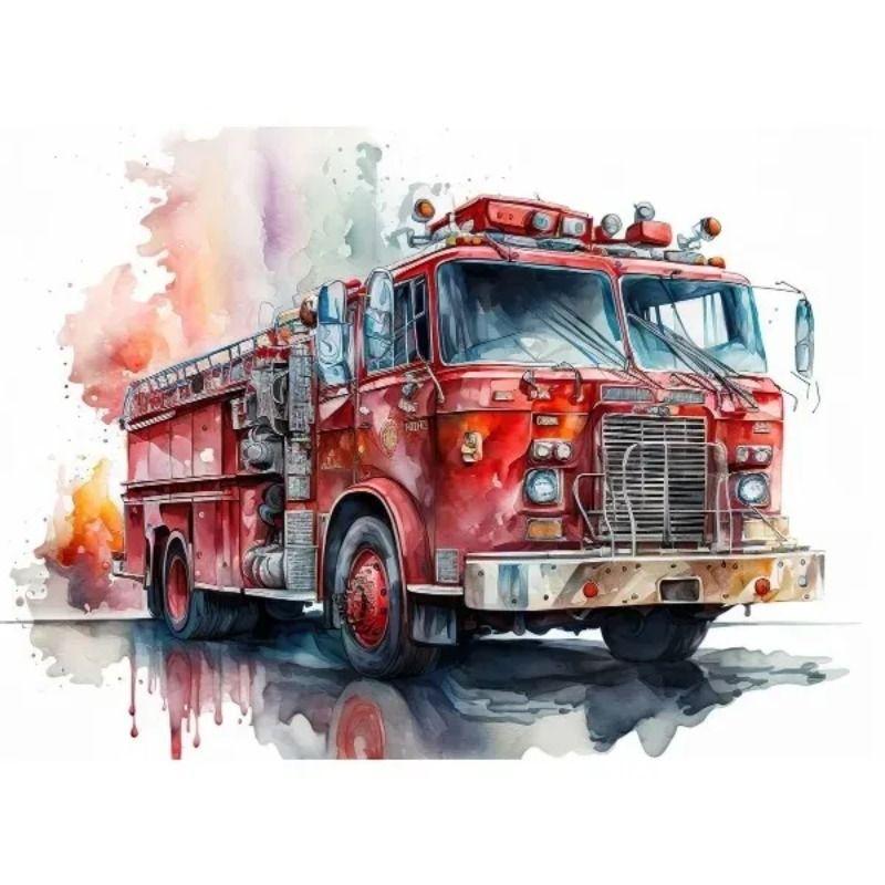 Watercolor Toy Car Tin Painting for Kids Room Decor