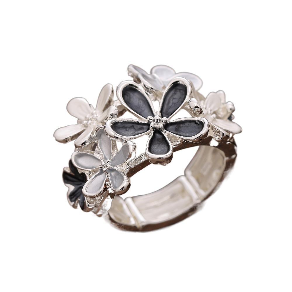 Petal Stretch Ring Multicolor Opening Ring Fashion Flower Ring  Girl