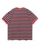 TAILOR STUDIO Minimal Logo Stripe Short Sleeve T-Shirt (Navy/Red)