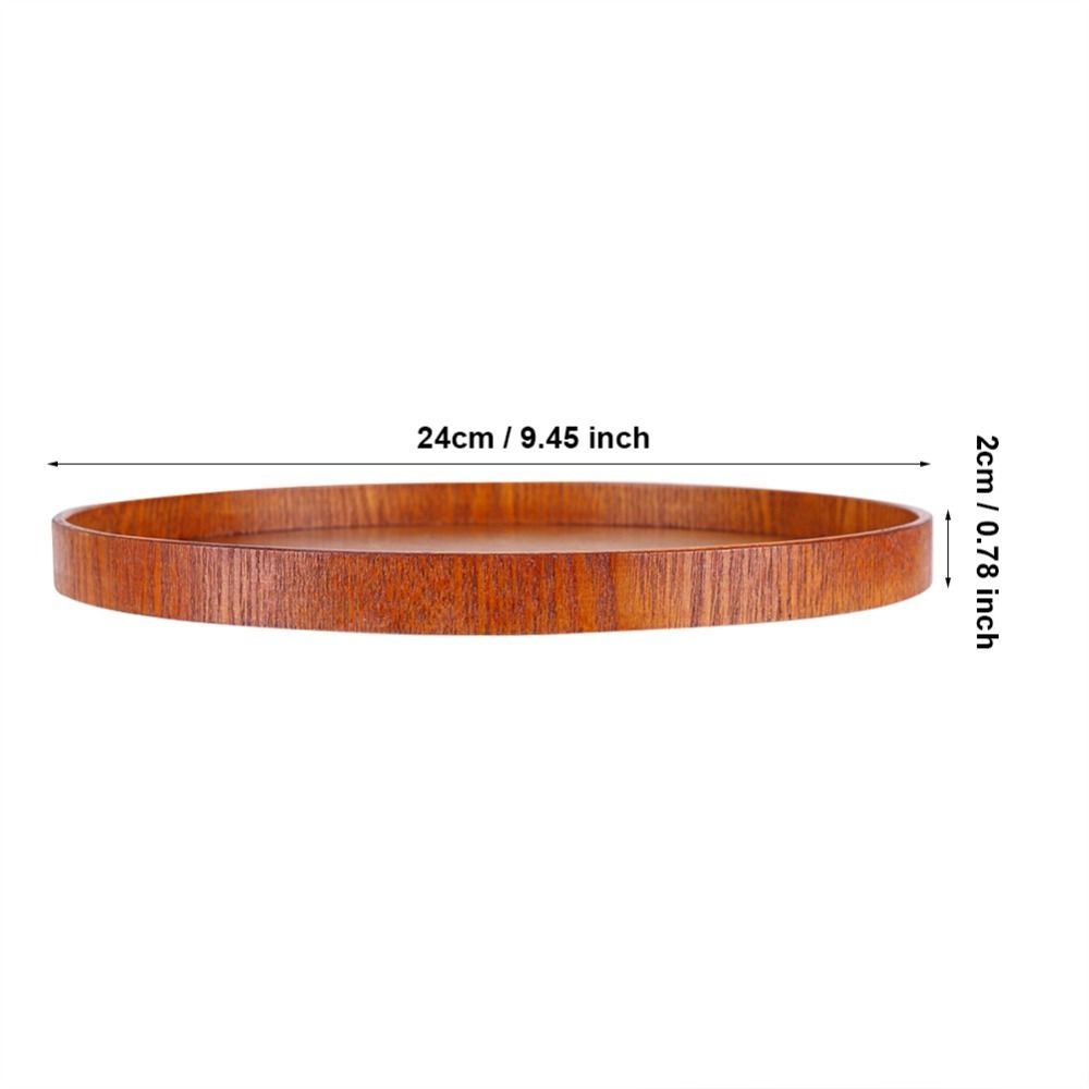 Tea Tray Round Shape Wooden Serving Tray Nature Wood Large Size Round Wood Tray Rustic Style Wooden Plate Home Decor