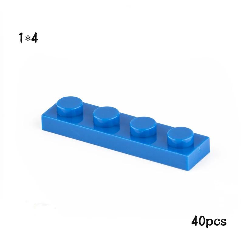 40Pcs MOC Compatible Assembles Particles Plate 3710 1x4 for Building Blocks Parts DIY Enlighten Bricks Educational Tech Toys