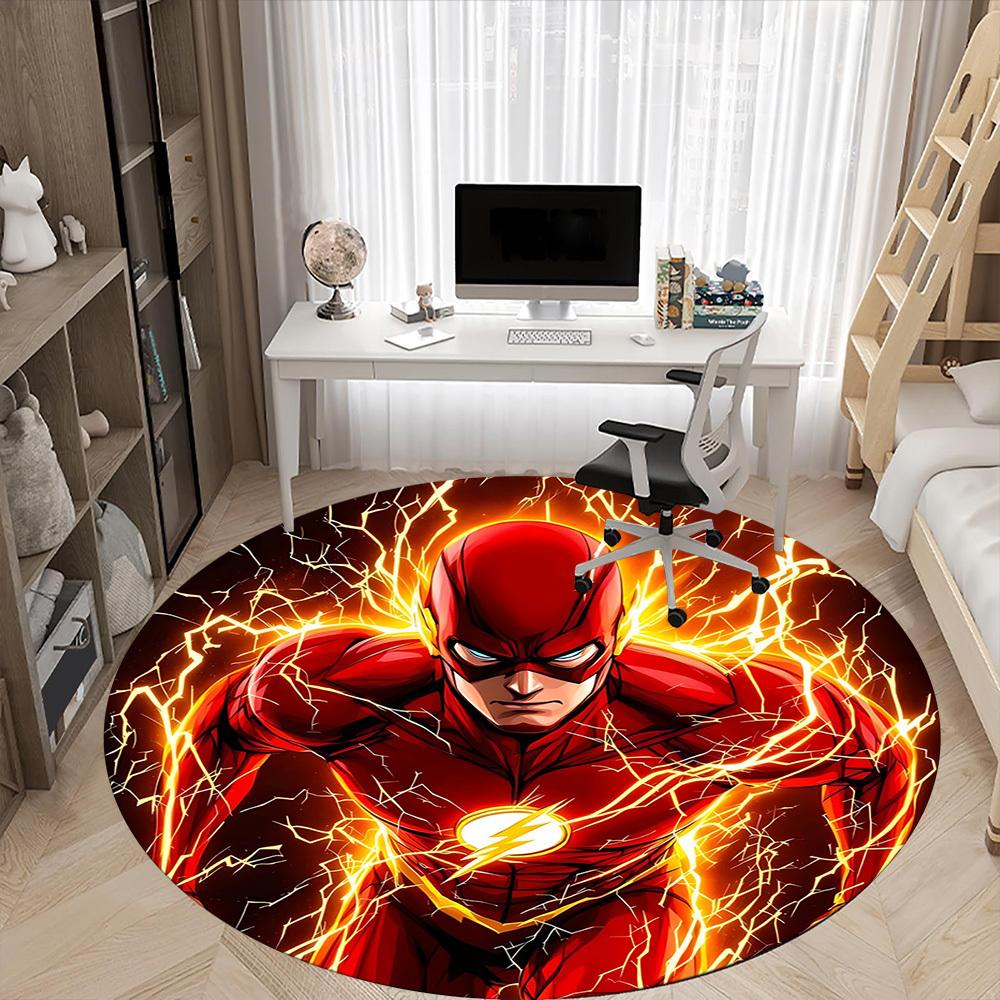 1pc Flash Lightning Office Round Area Rug, Under Office Chairs Bedroom Living Room Home Decor, Room Deco, Available In Various Sizes