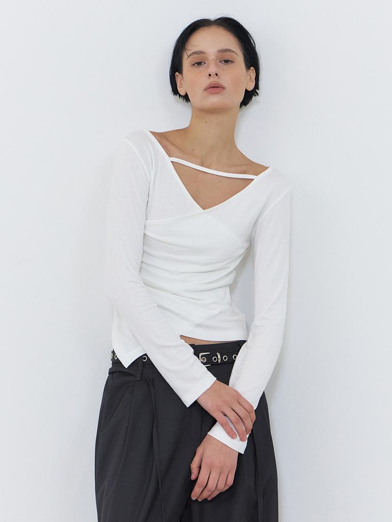 ETMON Unbalance Strap T-Shirt, Ivory