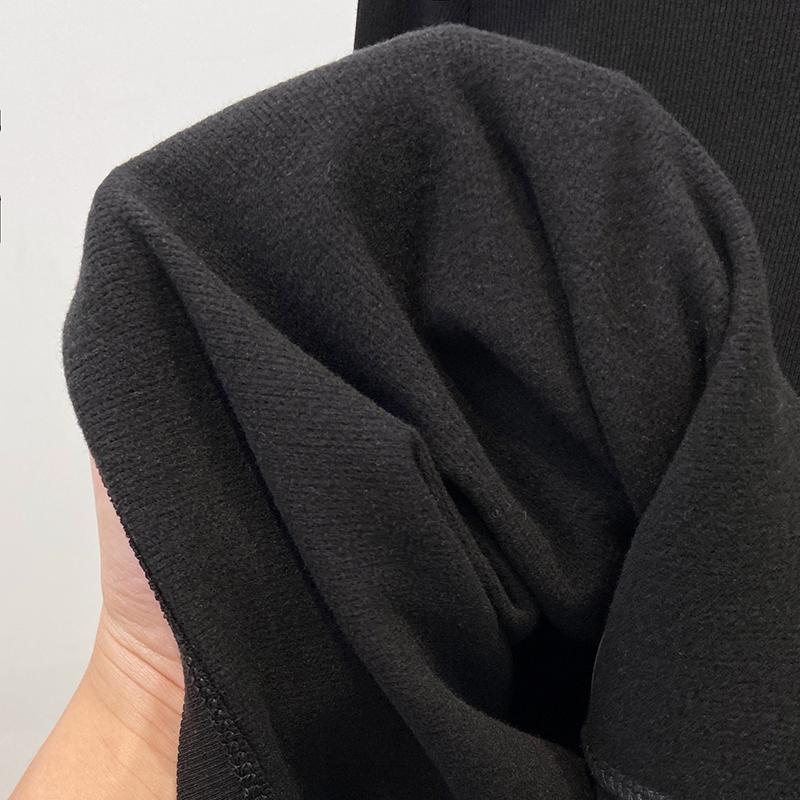 Autumn/Winter 2025 Women's Ribbed Half-High Neck Velvet-Lined Base Layer Shirt with Stand Collar