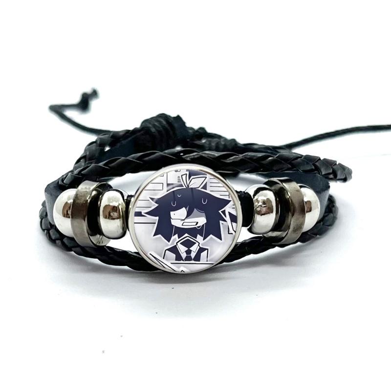 Carini FPE Cartone Animato Gioco Braccialetti in Pelle Claire Engel Braccialetti Intrecciati Multistrato Bangles Gioielli Fatti a Mano Regali