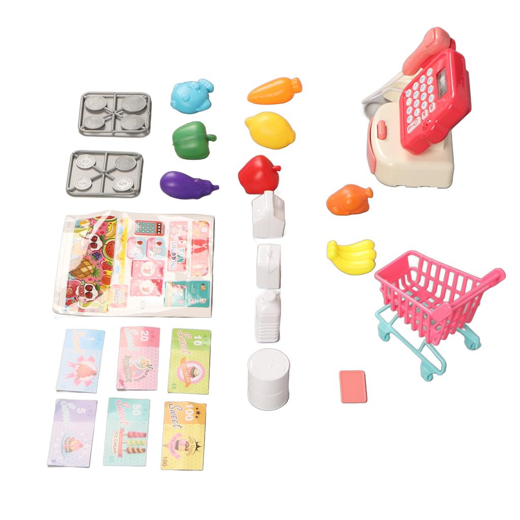 Cash Register Playset Stimulation Cosplay Learning Calculation Shopping Checkout Money Till Toy for