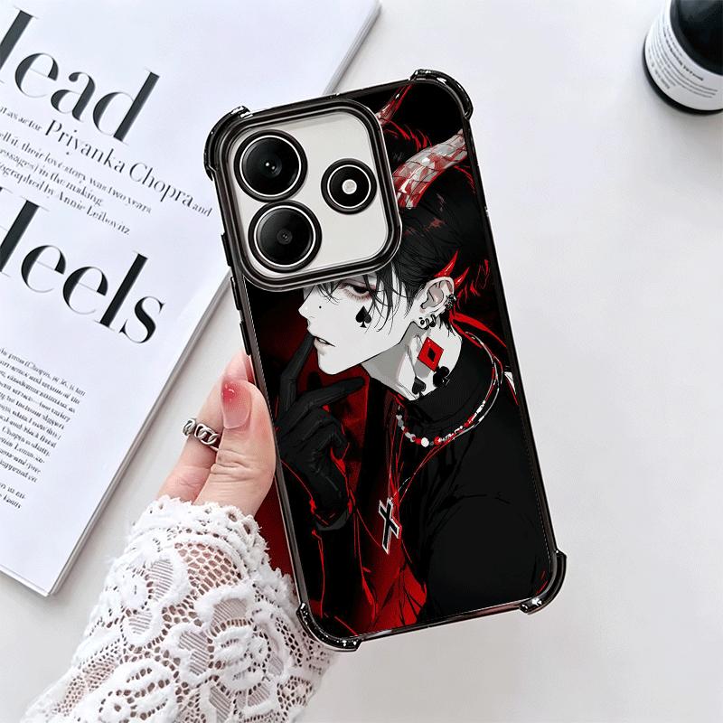 Devil Bad Boy Anime Style Plating Phone Case For Xiaomi Redmi Note 14 15 Pro Plus 13 12 11 11S 11T 10 9S 9 5G Anti-Fall Airabag