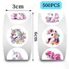 500 Pieces/roll Roll Tape Unicorn Sticker Handbook Material Can Be Decorative Envelope Seal Sticker