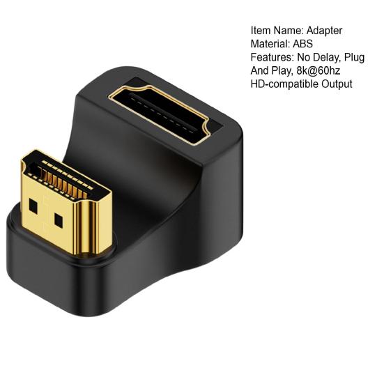 Adapter HDMI-compatible Male To Female 180 Degree Adapter 8k@60hz HD Output Portable No Delay Plug And Play Converter with Indicator Light