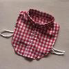 Plaid Women Shirt False Collars White  Removable Lapel Collars For Women Fake Collar Women Detachable Collars Nep Kraagie