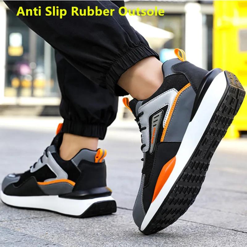 Light Safety Shoes for Men Industiral Anti-slip Work Shoes with Steel Toe Spring Autumn Construction Anti Puncture Work Boots