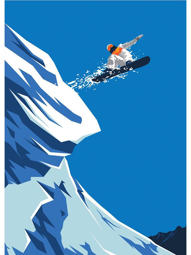 

Скандинавские горные лыжи, скалолазание, зимние постеры с принтом, холст, картина, праздничная настенная художественная картина для гостиной, украшение для дома 21x30cm No Frame