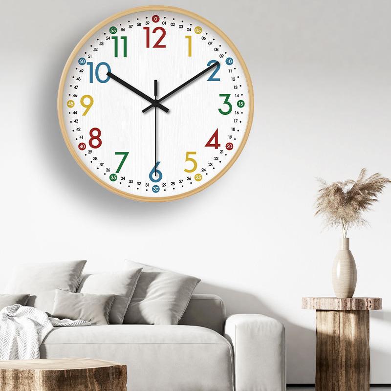 European Wooden Silent Wall Clock Living Room Simple Decoration Pointer Clock, Japanese Style Retro Wood Quartz Clock 20/30/35cm