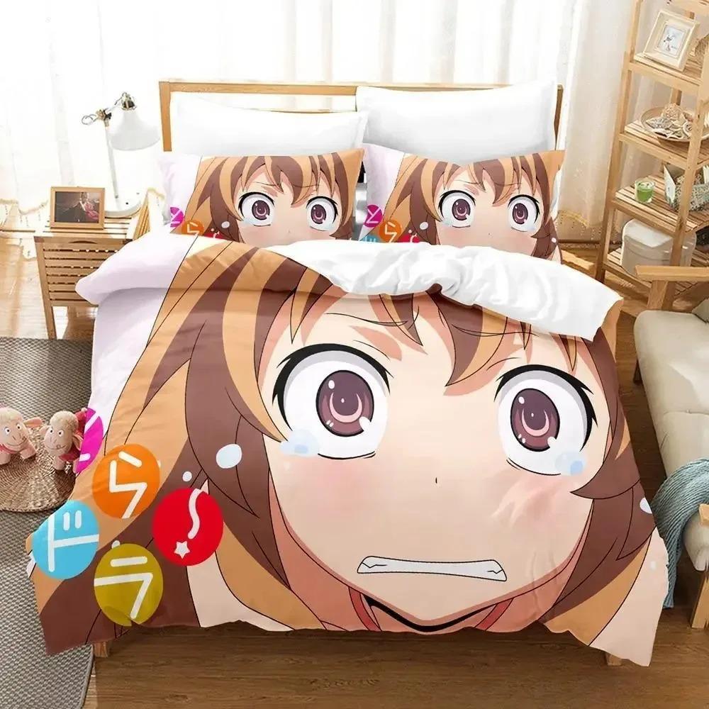 Toradora Bedding Set Single Twin Full Queen King Size Bed Set Adult Kid Bedroom Duvet Cover Sets 3D Print Anime Bed Sheet Set