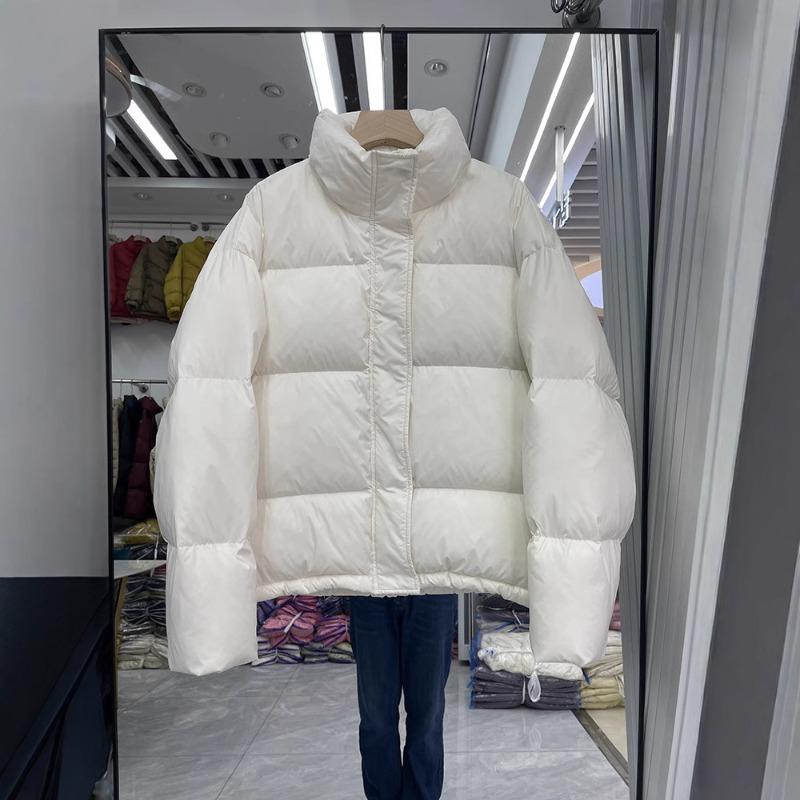 Thickened Short Down Jacket Women's Winter Simple Small Loose Stand-up Collar White Duck Down Bread Jacket