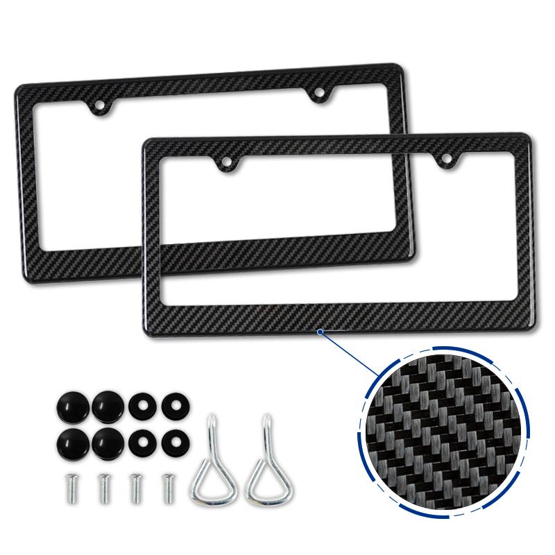Universal US Standard Size Carbon Fiber Car License Plate Frame Cover Holder 16*32CM License Plate Frame Protection Parts License Plate Covers Frames