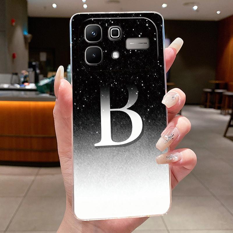 

Couple Case For Infinix Note 60 5G/Note 60 Pro 5G Jelly Clear TPU Anti-scratch Soft Casing Flower Lucky Letter Pattern Shell Infinix Note 60 Pro