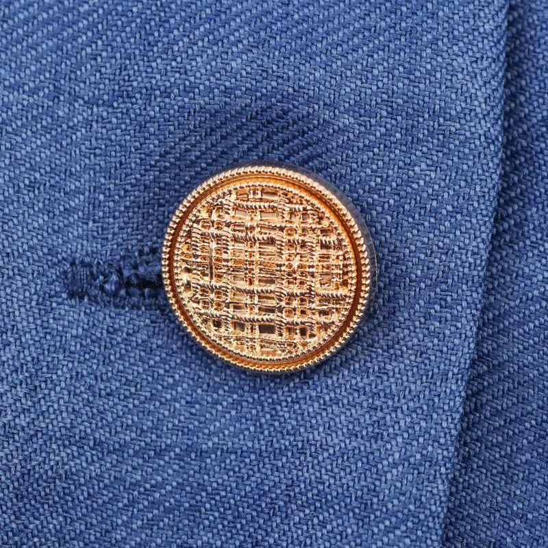 Kaslead New Women clothes Western Style Simple Hollow Embroidered Suit Collar Double Breasted Dress