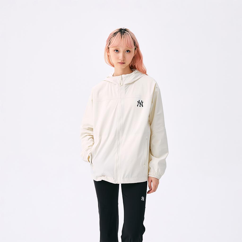 New MLB Monogram Big Lux New York Yankees Jackets Coats Unisex Hemp Cream 3AWJM0551-50CRM