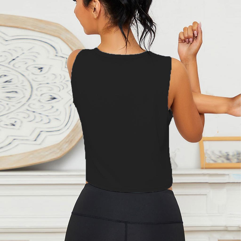 Damen Ärmellose Yoga Tops Workout Cool T-Shirt Laufen Kurzes Tank Crop Tops