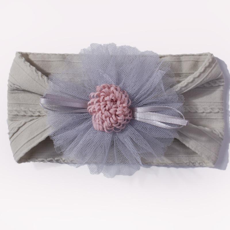 Hot-selling new children's headband cute mesh flower baby jacquard headscarf comfortable baby jewelry