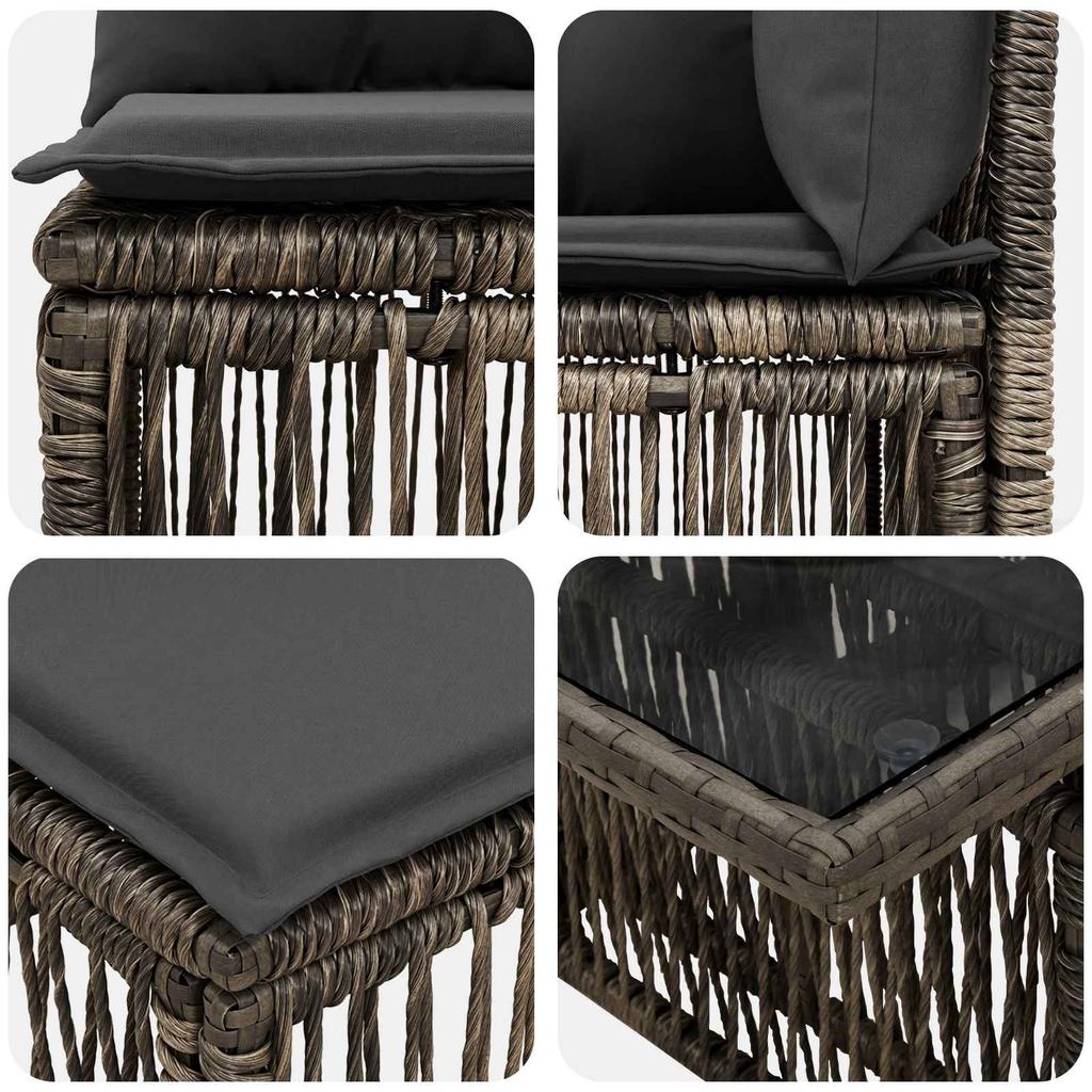 Garden Sofa Set 10 Pieces Gray Poly Rattan