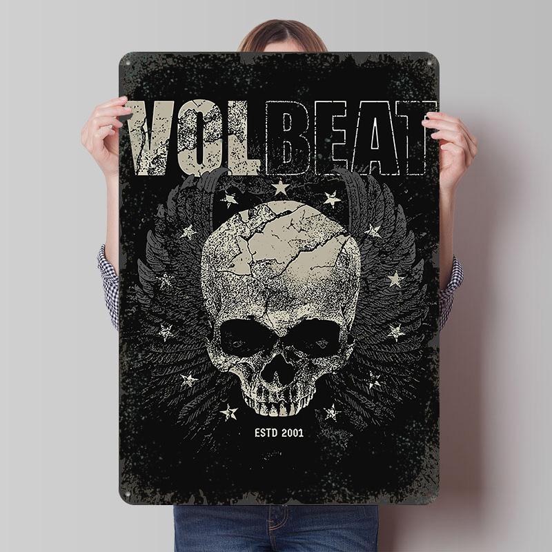 

Volbeat Skull and Wings Design Printed Poster Customized Wall Art Retro Vintage Metal Tin Signs for Wand Deko Decoration At Home 7.9x11.8In(20x30cm)