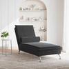 VidaXL Chaise longue de massage avec traversin noir velours, chaise de canapé longue, chaise longue de chambre, chaise de 379455