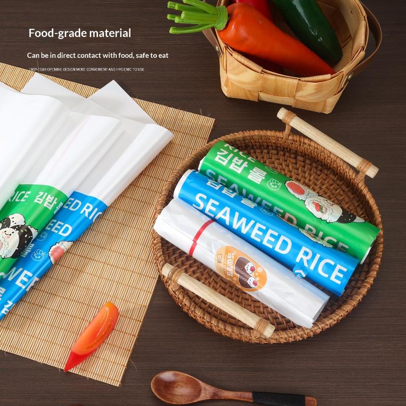 20/100 Piezas Bolsas Desechables para Envasar Rollos de Sushi Estampado de Dibujos Animados Japoneses Para Bolas de Arroz Bento Lonchera Envoltura de Alimentos