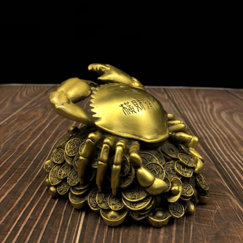 Brass Wealth From All Directions Money Copper Crab Home Desktop Craft Decoration Ornament