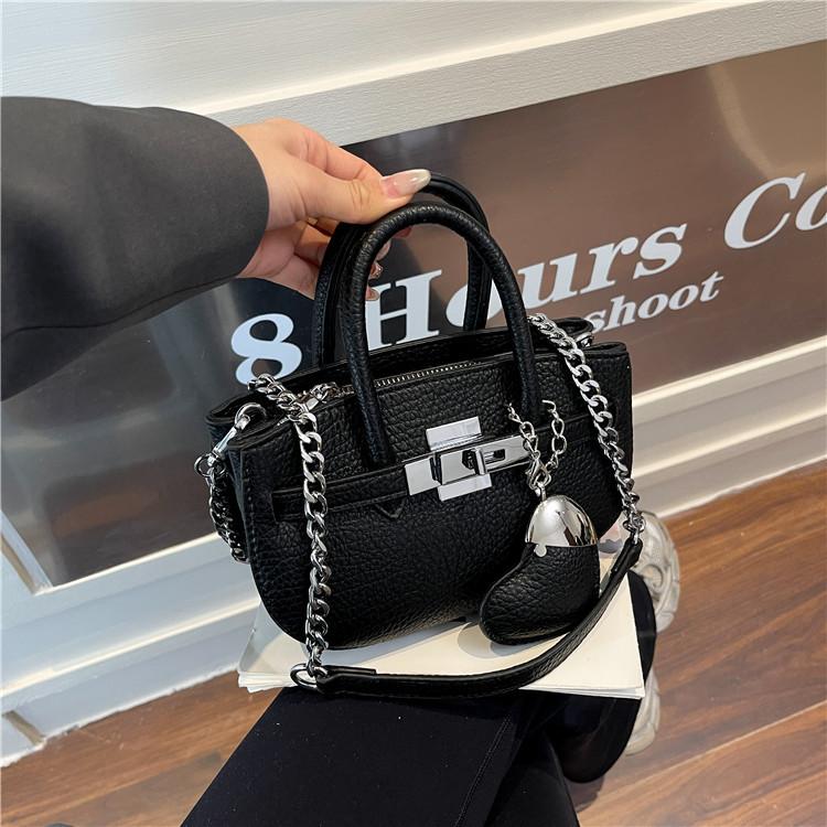 

Новая высококачественная сумка из кожи личи, контрастная платиновая сумка, портативная, на плечо, кроссбоди, женская сумка чёрный