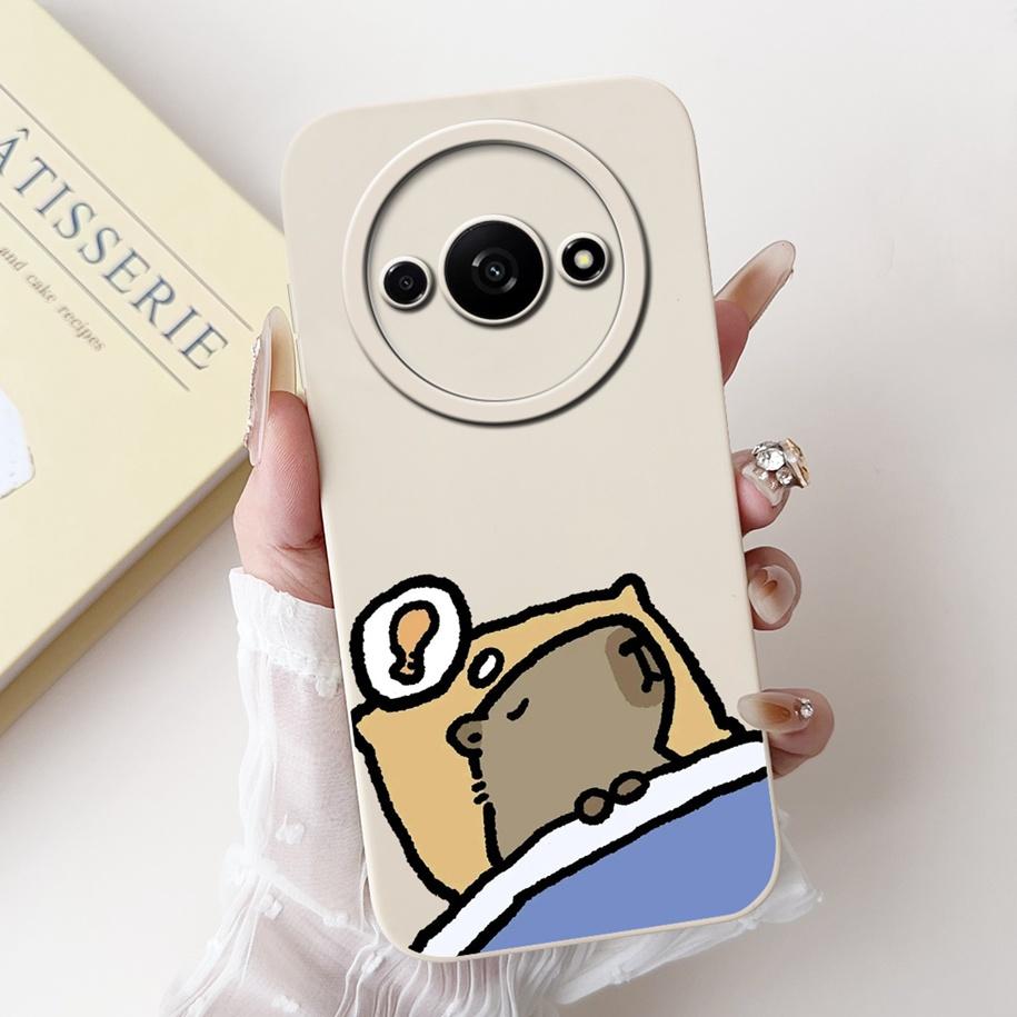 Für Xiaomi Redmi A3 Hülle 2024 Neue Mode Blume Quadratisch Silikon Kameraobjektiv Schutzabdeckung Für Xiaomi Poco C61 RedmiA3 Stoßstange