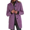 Women's Retro Woolen Overcoat with Lining - Autumn/Winter Stand-up Collar, Solid Color