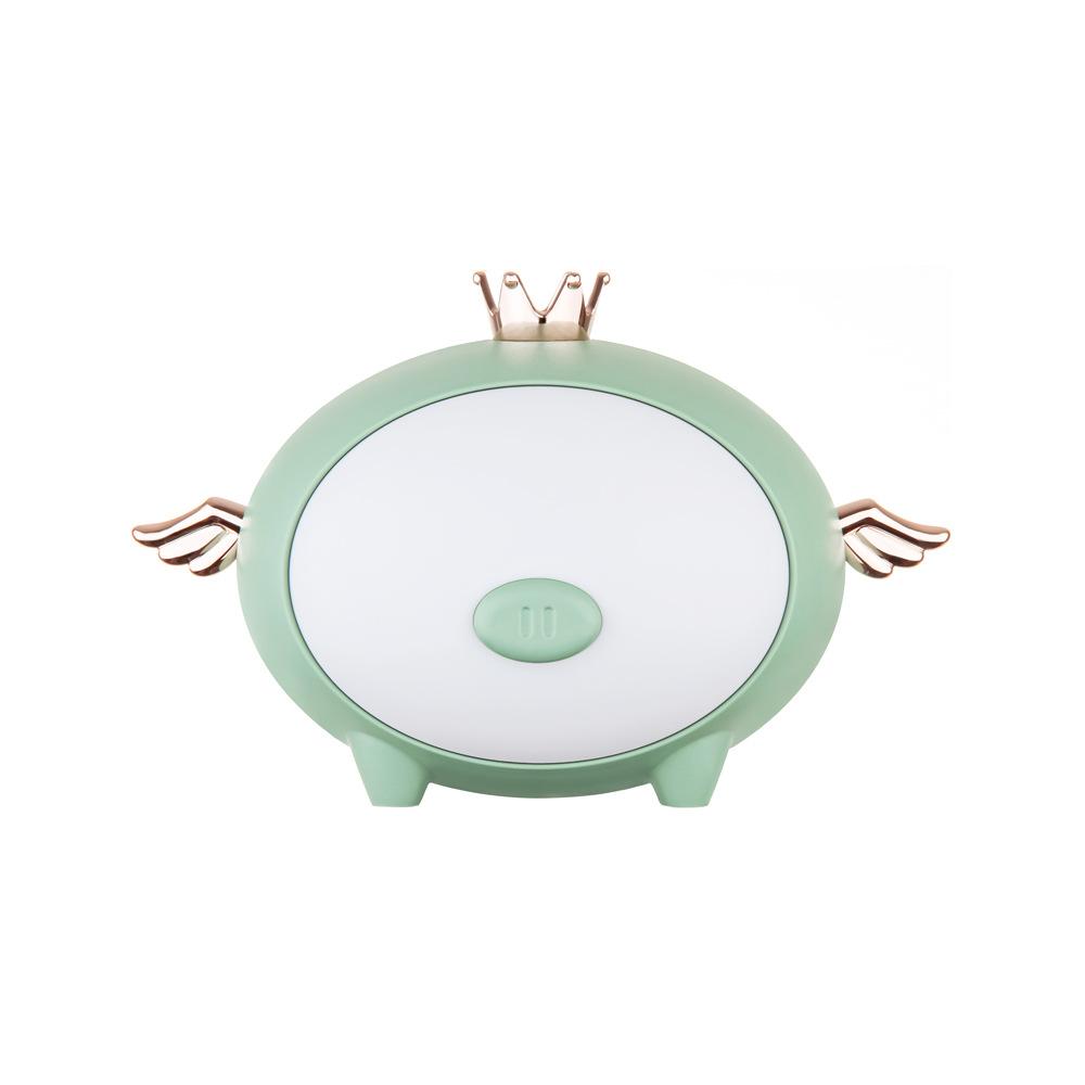 

Night Usb Lamp Charging Cartoon Cute Fourcolor Crown Pig Shaped Lights зелений