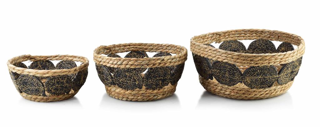 Bali Komplet 3 Koszy 30X30X15/27X27X13/21X21X9 Cm