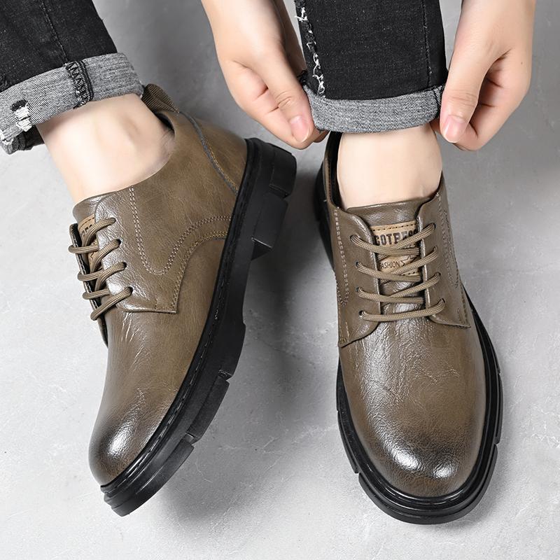 High Quality Men's Luxury Brand Shoes Casual Leather Shoes Sneakers Four Seasons Shoes Man Lace-up Comfortable Thick Sole Shoes