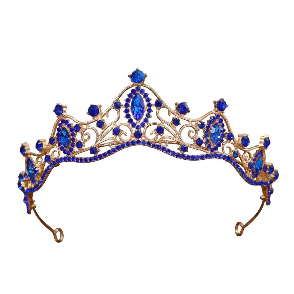 Bridal Rhinestone Crown Headpiece Alloy Base With High-Refractive Index For Wedding Ceremony And Stage Performance