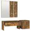 Hallway Furniture Set Smoked Oak Wood Based Material
