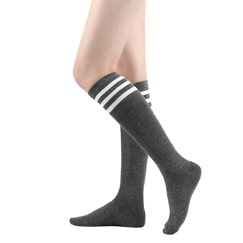 

1 пара японских носков до середины голени в стиле Харадзюку с тремя полосками для женщин, длинные носки в стиле колледжа, длиной до колена, носки до икры