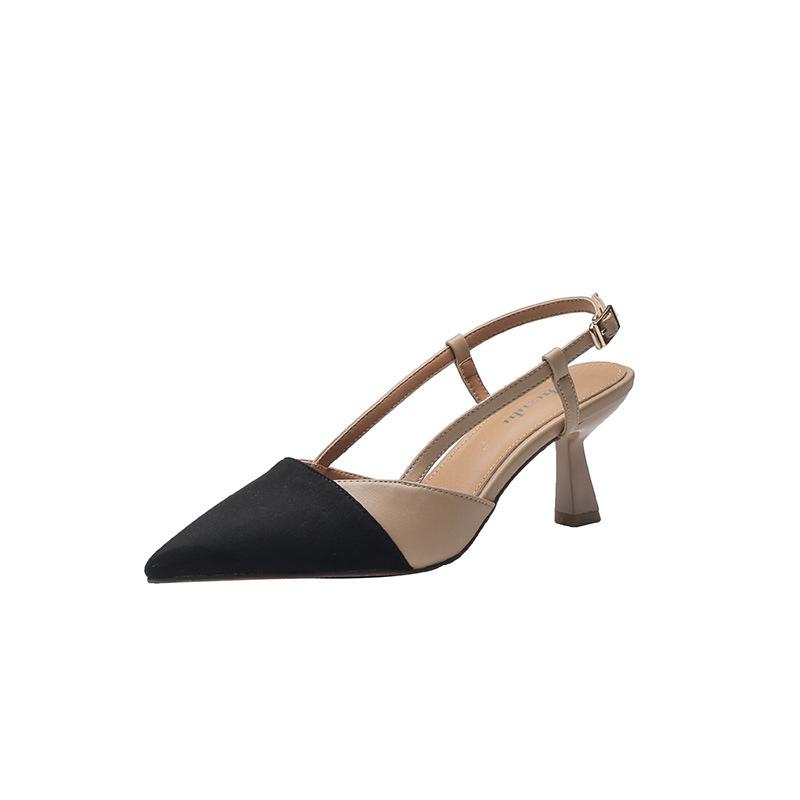 

French retro classic Xiaoxiangfeng high heels 2025 summer new temperament bag head empty high heels sandals women 34 абрикосовый