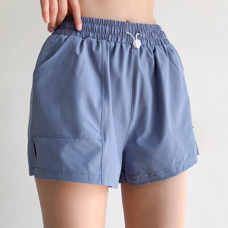 Fake Two Sports Shorts Women's Summer Loose Fitness Anti-walking Light Speed Dry Black Running Pants Elastic Waist
